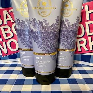 Aromatherapy set of 3 Lavender And Vanilla body cream Bath and Body Works NEW